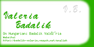 valeria badalik business card